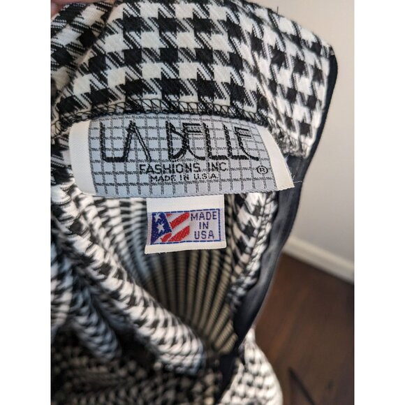 Vintage La Belle High Waisted Houndstooth Pencil Skirt - Made in USA - Picture 4 of 7